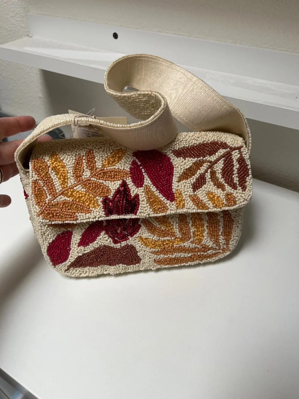 Sol & Mer Hand Beaded Floral Shoulder Bag – TJ Maxx Marshalls Find – NWT 🍂